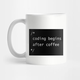 Developer code and coffee. Mug